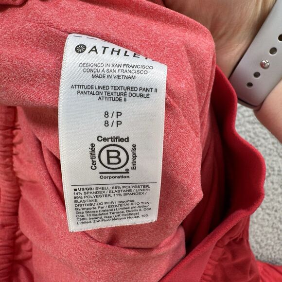 Athleta Pants Womens S Red Altitude Lined Joggers Hiking Pull On Drawstring - Picture 9 of 10